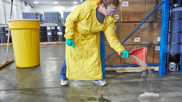 Spill cleanup in facility