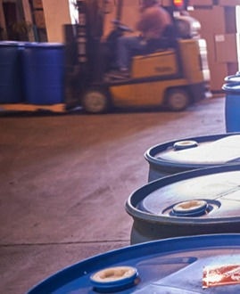 Forklift with Barrels