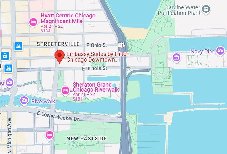 Embassy Suites Chicago Location on Map