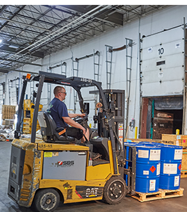 Forklift in factory