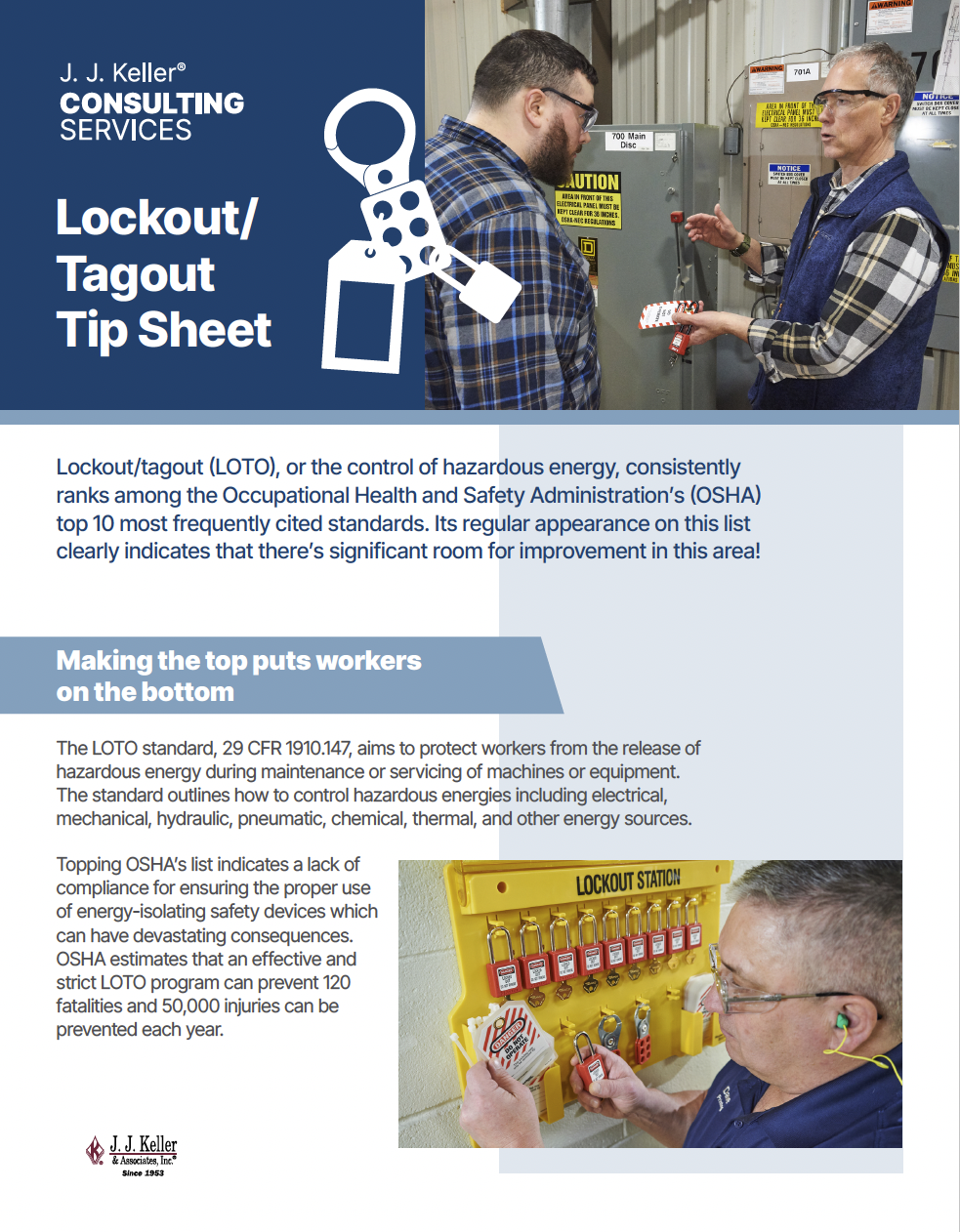 Lockout/Tagout Tip Sheet | J. J. Keller Consulting